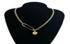 Naszyjniki wiszące Pinki bezpieczeństwa Naszyjnik ze stali nierdzewnej dla kobiet Goldsilver Color Metal Moneta Medalion Choker Collier Cuban Chain1295840