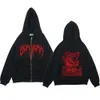 Anime Y2k Zip Up Hoodie Berserk Zipper Jacket Graphic Sweatshirts Spring and Autumn Long Sleeve Jackets Thin Fleece Sweatshirt