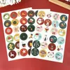 Enveloppe-cadeau 24pcs Joyeux Noël Numéro de papier Autocollants Avent Calendrier DIY Scellant Cadeaux Emballage Adhésif Étiquettes Année de Noël Decoration