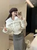 Work Dresses Winter Warm Short Woolen Collar Parkas Coat Women's Casual Fashion Fur Edge Slimming Half Skirt Set Of Two Female Clothing