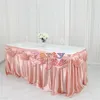 Saia de mesa de seda gelada com comprimento de 10 pés, toalha de mesa com cortina superior para eventos de casamento e decoração de festa 231225