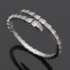 Love Bangle Tennis Designer Jóias Bracelete feminina Diamante adorável cobra prata jóias de ouro rosa de cobre Plate Party Wedding Cha222cc