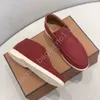 LP Open Walk Suede Sneaker Chaussures Femmes Chaussures en cuir Haut haut sans lacet Casual Walking Flats Bottine classique Luxe Designer Robe Usine Chaussures Taille 35-46 Sac