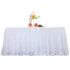 6ft saia de mesa de tule branco para retângulo redondo plissado tutu toalha de mesa casamento chá de bebê decoração de festa de aniversário 231225