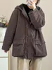 Women's Trench Coats Johnature Vintage Casual Hooded Cotton Clothing 2023 Women Loose Solid Color Single Breasted