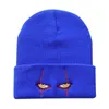 Chapeau de bonnet en laine brodé effrayant les yeux clown tricot tricot chaud Hip Hop Halloween 230920