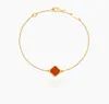 Armband Fyra Leaf Clover Charm Armband Bangle Chain 18K Gold Agate Shell Mother of Pearl For Wedding Mother Jewelry Women Gifts6737274