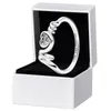 Mom Pave Heart Ring 925 Sterling Silver Mother's Day gift Jewelry with Original Box Set For CZ diamond Love you Rings