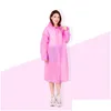 Raincoats Eva Women Man Transparent Adt Raincoat Outdoor Light Hiking Travel Waterproof Hooded Rain Coat Zxf37 Drop Delivery Home Ga Dhylu