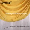 Tanmeluo 10FT longue jupe de Table en soie de glace nappe plinthe avec drapé Swag supérieur pour la décoration de fête d'événement de mariage 231225