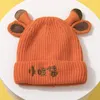 Berets Autumn And Winter Acrylic Chinese Letter Thicken Knitted Hat Warm Skullies Cap Beanie For Children Boy Girl 83