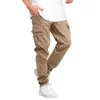 Men's Pants Mens Casual Waist Solid Color Sports Hat Multi Woven Pocket Foot Rope Street Cargo Tie Construction For Men