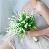 Hochzeitsblumen W597 Whitney Bouquet White Simulation Lilie des Valley Happiness Event Fleur Mariage Centros de Mesa Para Boda