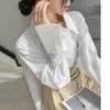 Camicette femminili White Elegant Women Style Korean Shirt Spring Flare Long Maniche Office Long Ladies Vintage Aesthetic Tops Chic Fashion