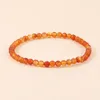 Strand oaiite 4mm naturlig sten orange randig agatpärla armband för kvinnor reiki energy smycken yoga meditation män