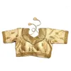 Roupas étnicas Tradicional Sari Top Women Camisa Verão Gold Borderyery Pakistan Rhinestone Drop Delivery Apparel Otzta