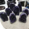 Pietra di ametista naturale Geode Cluster di cristallo Decorazione della casa Quarzo grezzo Minerali Reale Uruguay Ametista Chakra spirituale Reiki 231225