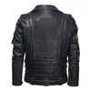 Winter Mens Leather Jacket Men Fashion Motorcycle PU Leather Jacket Cool Zipper Pockets Leather Coats EU Size 231225