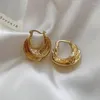 Hoop Earrings Trendy Jewelry Drop Trend Style Irregular Circle Metallic Brass Gold Color Metal For Women Gifts