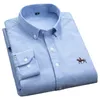 Qianxin Clothing Spring and Autumn Men's Longeeved Shirts New Cotton Oxford Textile Casuare Non Iron Checkered Shirts
