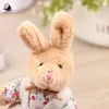 Schattige linnen teddybeer sleutelhanger vrouwen paar landelijke stijl konijn op zak auto snuisterij vrouwelijke bruiloft speelgoed meisjes cadeau 231225