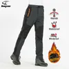 LNGXO Thick Warm Fleece Hiking Pants Men Winter Waterproof Windproof Outdoor Soft Shell Rain Trousers Trekking Camping Ski Pants 231222