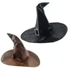 Berets Funny Cosplay Costume For Children Adult Headgear Witch Hat Halloween Wizard Pu Leather