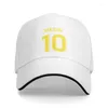 Ball Caps personnalisés jaunes Messis 10 Baseball Cap de baseball Protection du soleil Femme Football Ajustement de Football Hat Spring