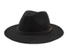 Seioum Ny modestil breda grimkvinnor filt hatt ull soild fedora mössa för kvinnor retro hatt eleganta damer jazz ull caps4274686