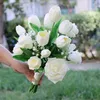 Decorative Flowers 67JE Wedding Bouquets For Bride Rose Calla Lily Artificial Bridal Rustic Ceremony