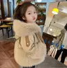 Down Coat Girls Autumn and Winter 2023 New Baby Fashionable Plush Leather Childrens Top Little Girl Fur Drop Delivery Otfuq