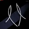 Ohrstecker HUAMI Simple Line Crossing S Sier Needle Januar Geschenke Schmuck für Frauen Hochwertiges Temperament Bijoux