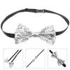 Bow Ties Tie Bowtie for Men Sequin Tuxedo Bowties Groom Aldult Pré-licence Pré-attachée