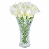 Decorative Flowers 10pcs Artificial Table Decoration Flower Vase Arrangement Real Touch Calla Lily Bouquet For Wedding