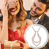 Hänge halsband geometriska halsband justerbar längd ringhållare för kvinnor bröllop keeper födelsedagspresent fru