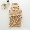Automne hiver enfants peignoir à capuche bébé robes de bain garçons filles dessin animé lapin Panda flanelle pyjamas à manches longues serviette Robe 231225