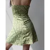 Casual Dresses Girl's Green Daisy Print Back Elastic Slip Dress