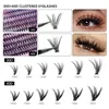 Zestaw DIY 240PCS Poszczególne rzęsy Klaster BQ D Curl rzęs Zestaw zestawu rzęs Klastry rzęs z uszczelnieniem wiązania i narzędziem aplikatorem 487