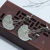 Dangle Küpeler Fnj 925 Gümüş Doğal Hetian Yeşim Kadın Mücevherleri için S925 Sterling Damla Küpe Çiçeği