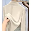 Kvinnors termiska underkläder långärmad varm vinter halva turtleneck t-shirt toppar högkvalitativa termiska underkläder för kvinna 231225