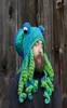 Berets Octopus Beard Knit Wool Hat Hand Weave Men Christmas Cosplay Party Funny Tricky Headgear Winter Warm Couples Beanie Caps4553799
