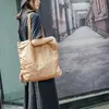 Väskor 2021 Kvinnor Nya modehandväskor Lady Shoulder Bag Kraft Paper Totes Retro Vintage Washable Student School Väskor stor kapacitet