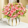 Decorative Flowers Simulation Spring Peony Bouquet Silk Fake Wedding Bride Floral Home Living Room Decoration Artificial Pink Peonies