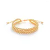 Bracelet Kkbead Strand pour les femmes Gift Natural Pearl Shell 18 K Bracelets plaqués en or imperméables Sets Femme Pulseras Bijoux