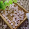 100pcs Lot Całkowicie Kamień naturalny 6 5 mm Rose Rose Quartz Trought Otwór luźny kamień szlachetny do bransoletki biżuterii Naszyjnik 302F