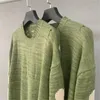 Herrtröjor 23SS Vintage Loose Kapital Skeleton Bentröja Män Kvinna 1: 1 Högkvalitativ Crewneck Green Sweatshirts