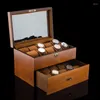 Watch Boxes 20 Slots Wood Organizer With Lock Case Storage Box Display Solid Holder For Men