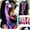 Hårtillbehör 1 PCS Child Bow Clip Long Gradient Curls Hairpin Ribbon For Girls Kids Sweet Fashion Söt pannband Styling Tool Drop Dhcks