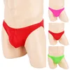Underpants Men Ice Silk Low Waist Ultra-Thin Briefs Bikini Underwear Stretch Panties Ruched Back Thong Lingerie Solid Breathable Male Brief