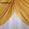 Tanmeluo 10FT longue jupe de Table en soie de glace nappe plinthe avec drapé Swag supérieur pour la décoration de fête d'événement de mariage 231225